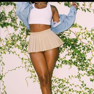 PushButton beige mini skort
